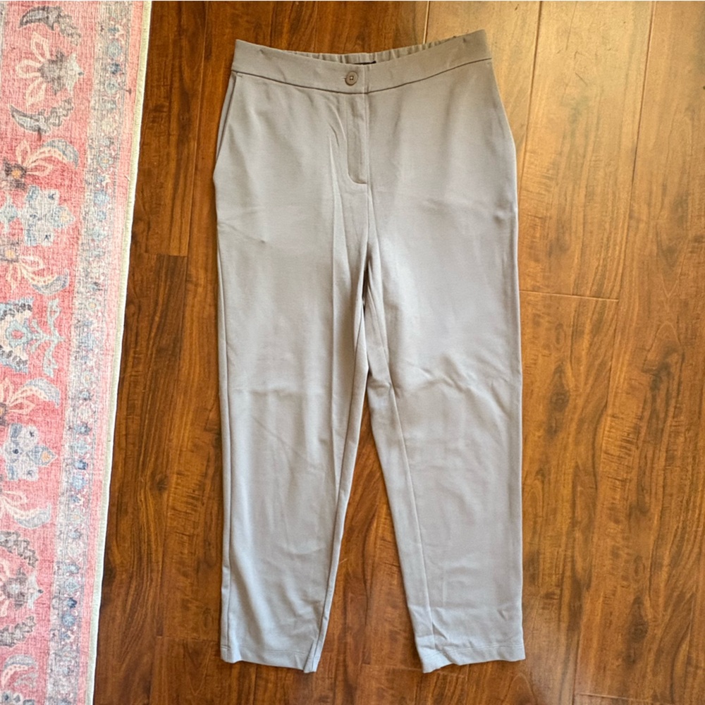 Eileen Fisher grey stretch trousers work dress pants